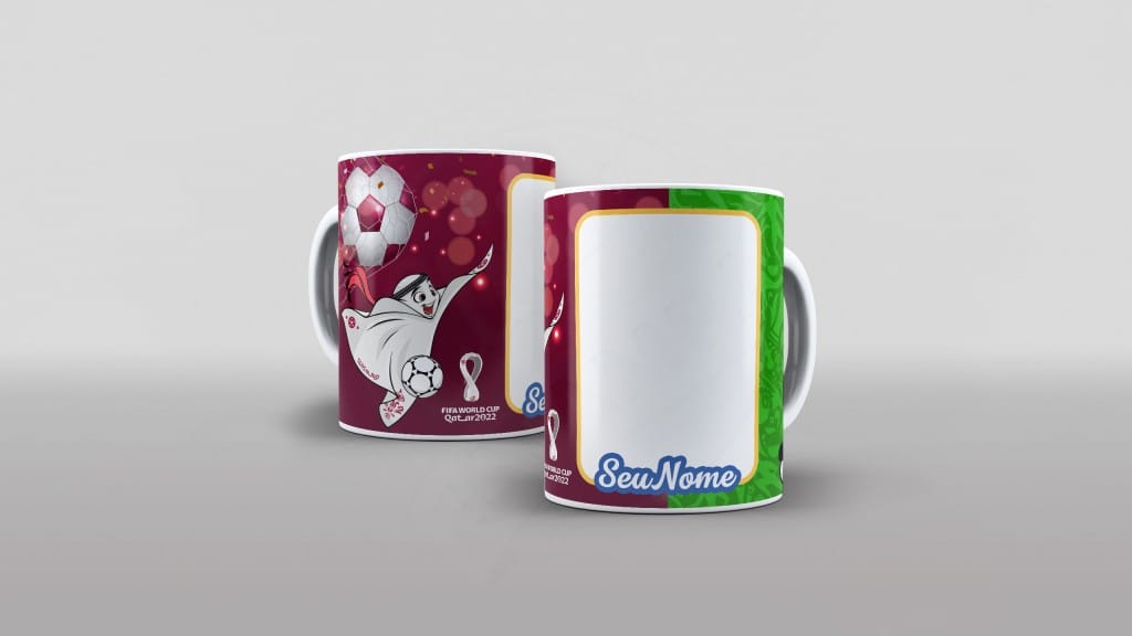 ARTE PARA CANECA MASCOTES FIFA 2022 COM NOME E FOTO-711