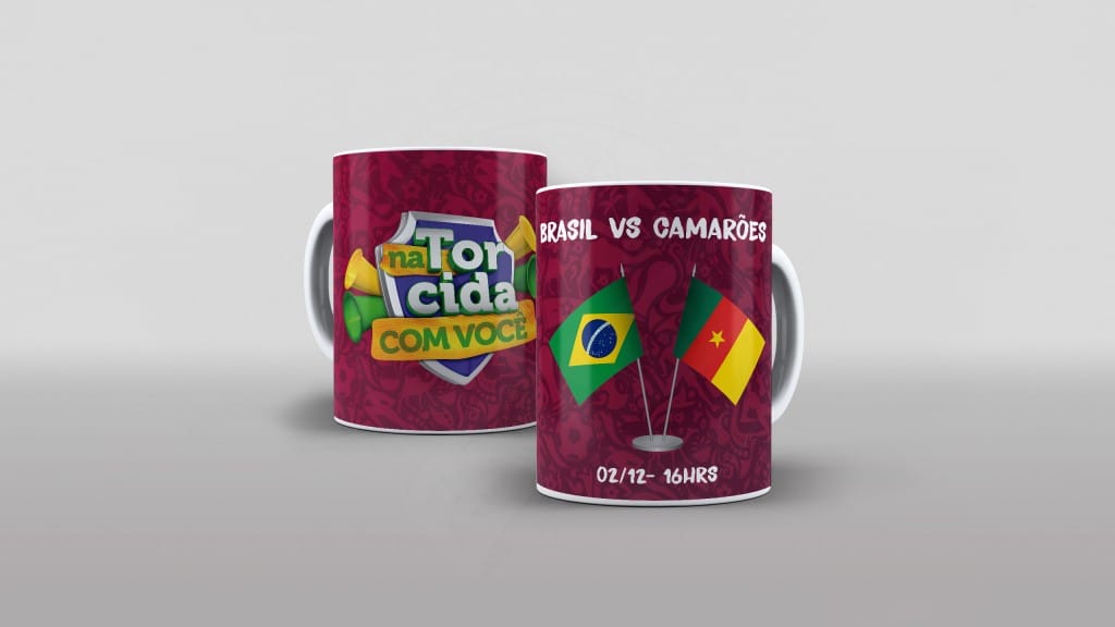 ARTE PARA CANECA BRASIL VS CAMARÕES COPA DO MUNDO-740