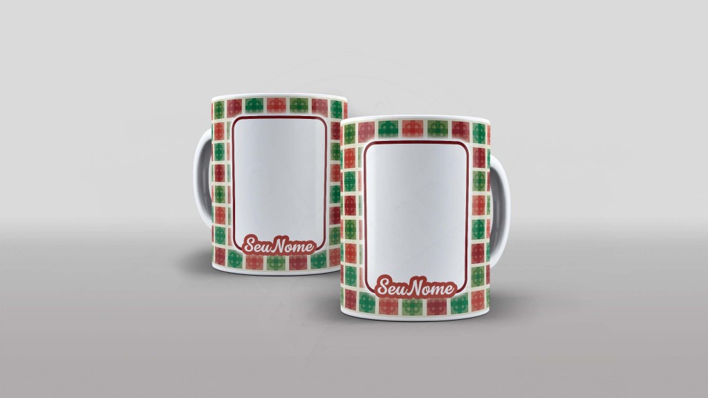 ARTE PARA CANECA COM FOTO - FELIZ NATAL - QUADRICULADO-769