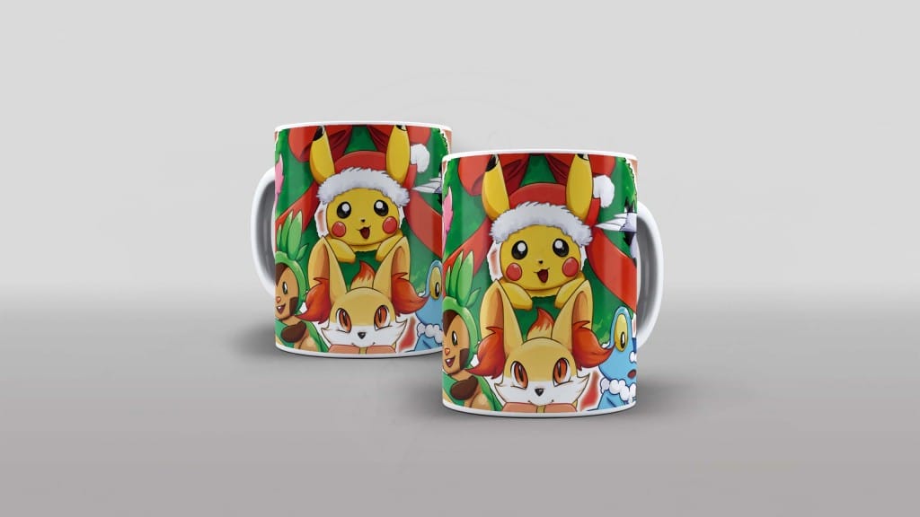 ARTE PARA CANECA FELIZ NATAL POKEMON-901