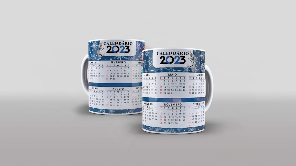 ARTE PARA CANECA CALENDÁRIO DE NATAL  FROZEN-906
