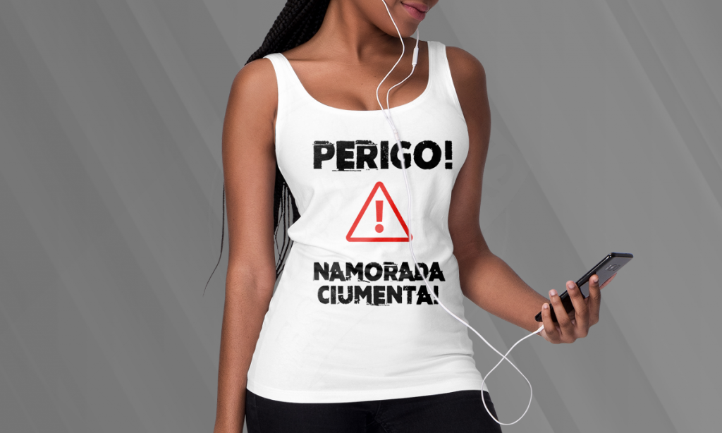 ARTE PARA CAMISETA - ROMÂNTICO - PERIGO! PARA ELA-931