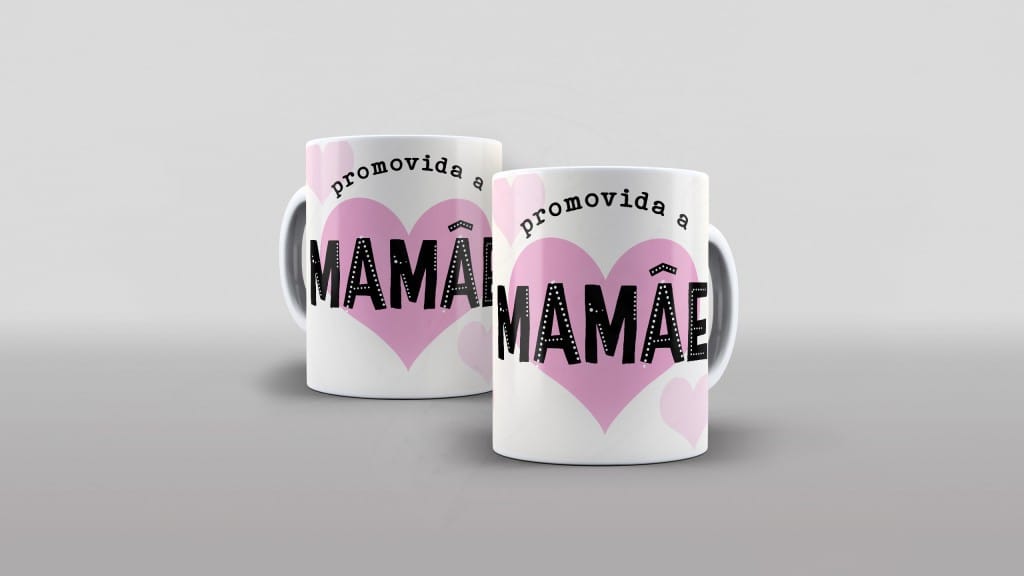 ARTE CANECA- PROMOVIDO A MAMÃE - ESTAMPA PARA CANECA-220