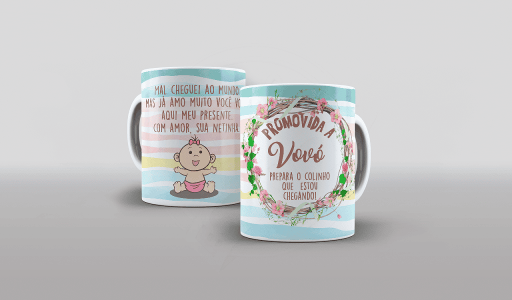 ARTE CANECA PROMOVIDA A VOVÓ (PARA ELA) - ESTAMPA PARA CANECA-237