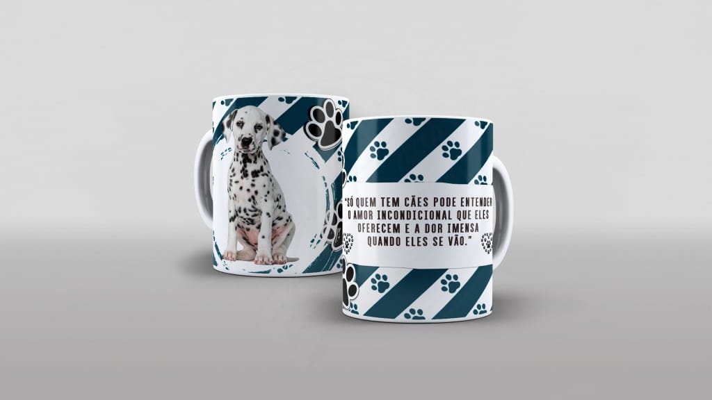 ESTAMPA PARA CANECA - SÓ QUEM TEM CÃES PODE ENTENDER O AMOR...-583