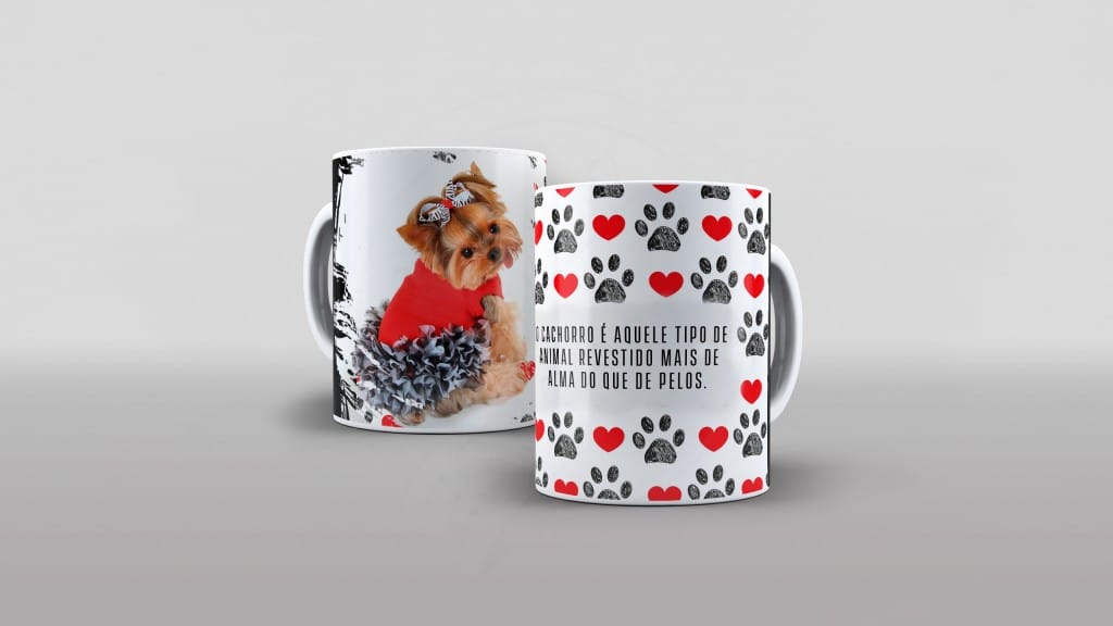 ESTAMPA PARA CANECA - MAIS DE AMOR DO QUE DE PELOS-589