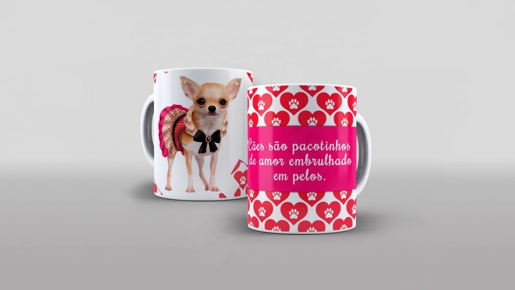 ESTAMPA PARA CANECA - CÃES SÃO PACOTINHOS DE AMOR...-591