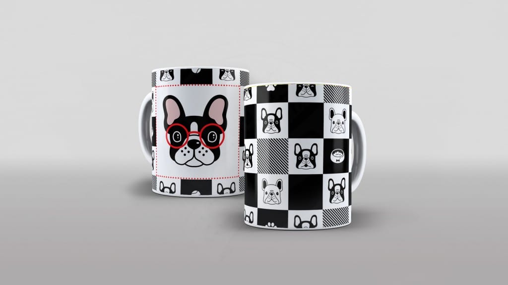 ESTAMPA PARA CANECA - BULLDOG FRANCÊS-609