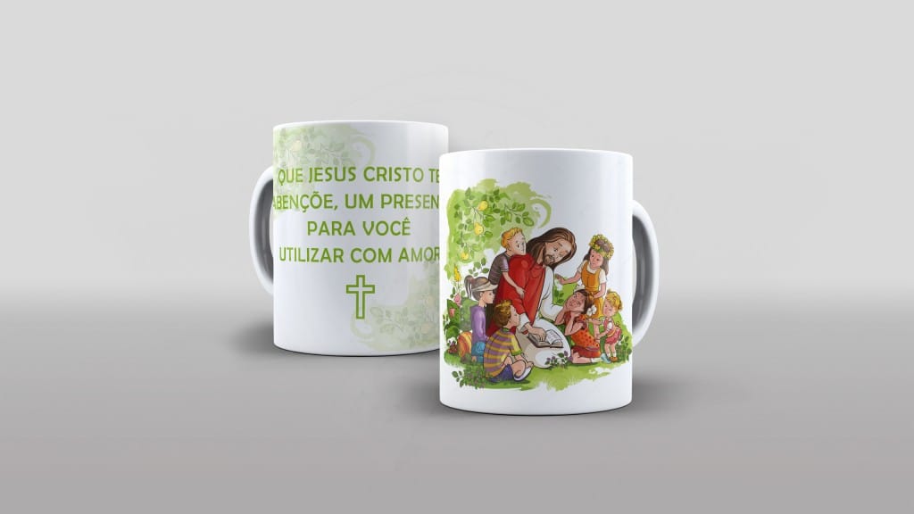 ESTAMPA PARA CANECA - QUE JESUS CRISTO TE ABENÇÕE-637