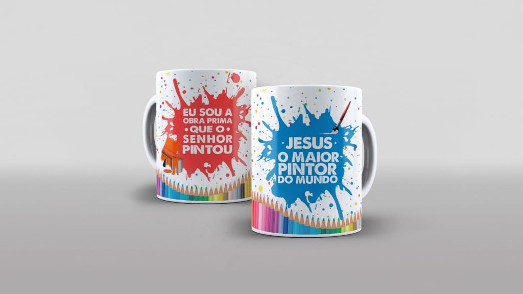 ESTAMPA PARA CANECA - JESUS MAIOR PINTOR DO MUNDO-638