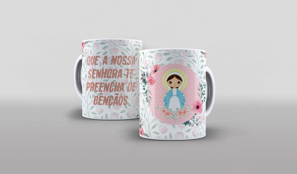 ESTAMPA PARA CANECA - QUE NOSSA SENHORA TE PREENCHA DE BÊNÇÃOS-647