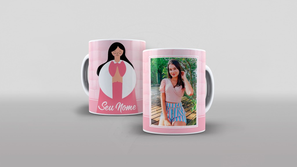 ESTAMPA PARA CANECA COM FOTO E NOME - PASTORA-671