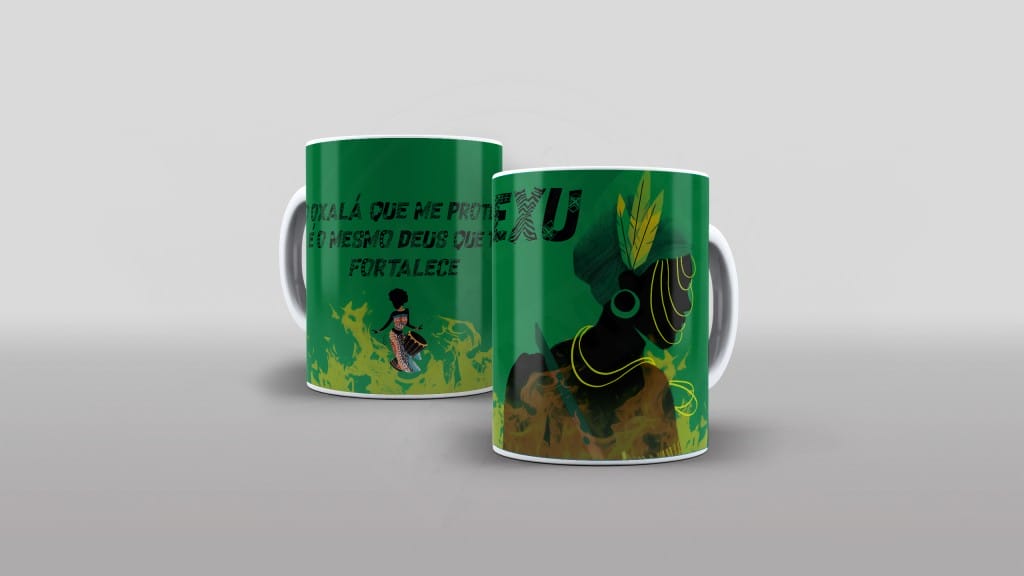 ESTAMPA PARA CANECA - OXALÁ QUE ME PROTEJE É O MESMO DEUS QUE ME FORTALECE-694