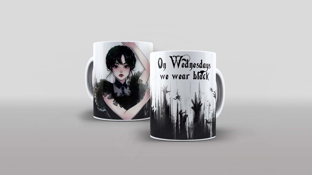 ARTE PARA CANECA - WANDINHA - ON WEDNESDAYS WE WEAR BLACK-776