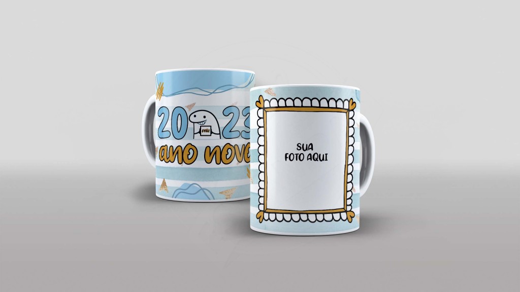 ARTE PARA CANECA COM FOTO - FLORK  FELIZ ANO NOVO 2023-934