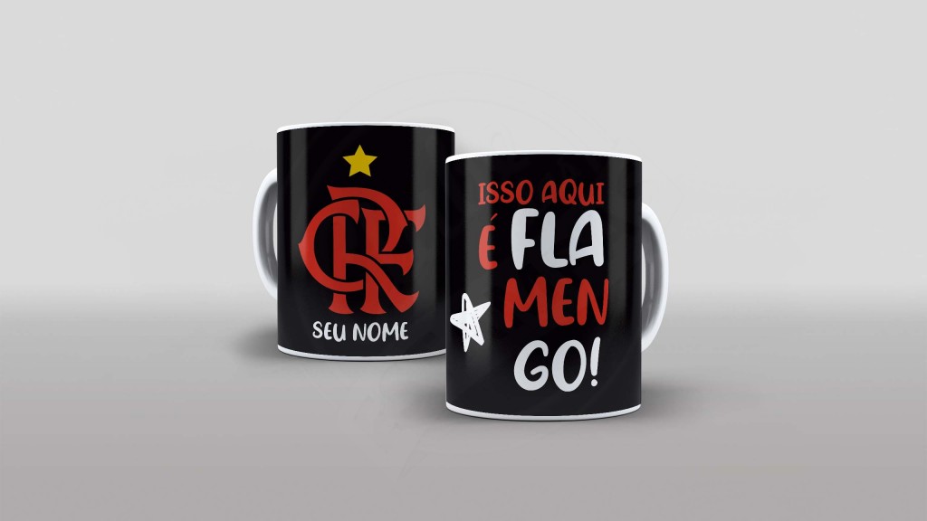 ARTE PARA CANECA COM NOME - TIME FLAMENGO CRF-940