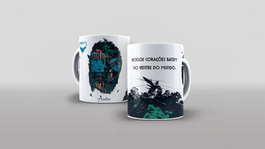 ARTE PARA CANECA - AVATAR - NOSSOS CORAÇÕES BATEM NO VENTRE DO MUNDO-956