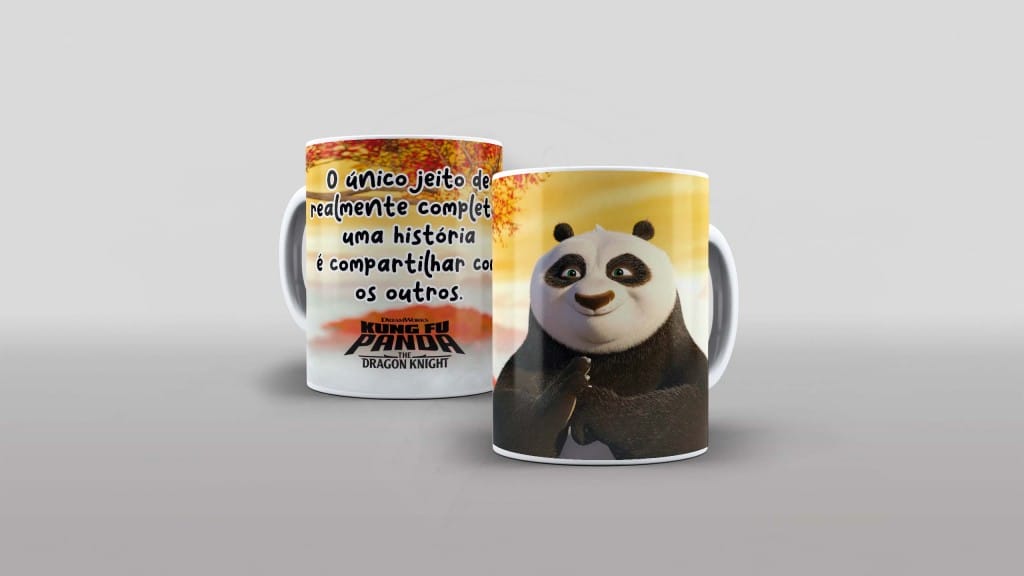 ARTE PARA CANECA -KUNG FU PANDA O CAVALEIRO DRAGÃO 2 TEMPORADA - O ÚNICO JEITO DE REALMENTE-1209