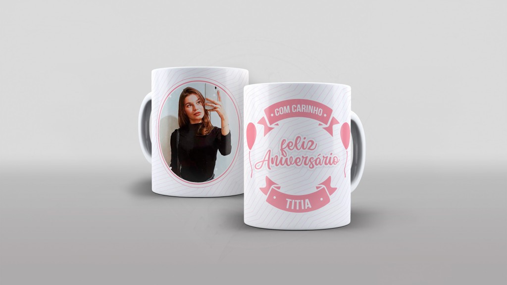 ARTE PARA CANECAS - FELIZ ANIVERSÁRIO TITIA - COM FOTO-1421