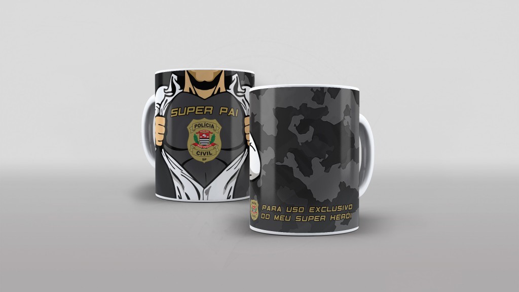 ARTE PARA CANECAS SUPER PAI - TEMA POLICIAL CIVIL - SP-1866