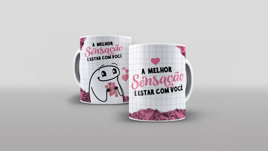 ARTE PARA CANECA FLORK A MELHOR SENSAÇÃO É ESTAR COM VOCÊ-1920