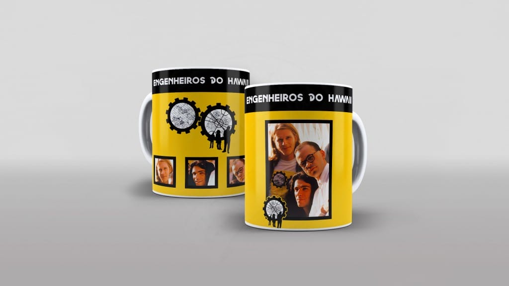ARTE ENGENHEIROS DO HAWAII ESTAMPA PARA CANECA-1961