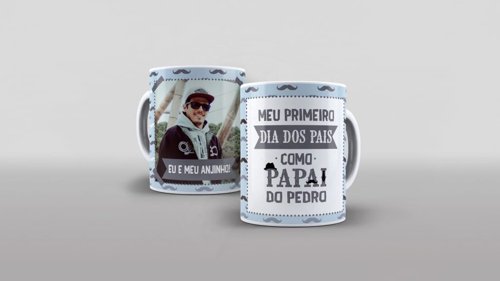 ARTE PARA CANECAS - MEU PRIMEIRO DIA DOS PAIS COMO PAPAI-1969