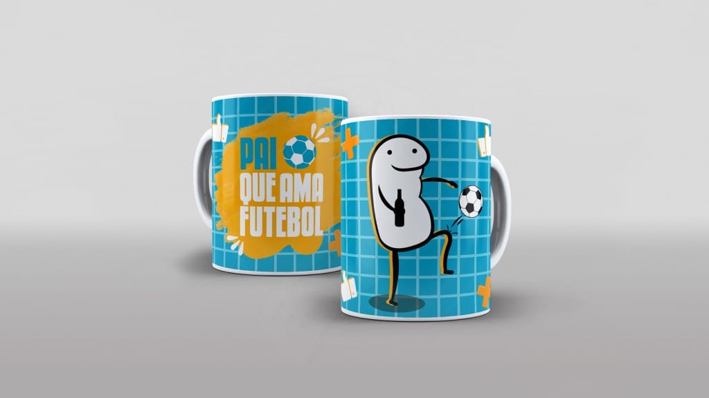 ARTE PARA CANECAS FLORK - PAI QUE AMA FUTEBOL-1979