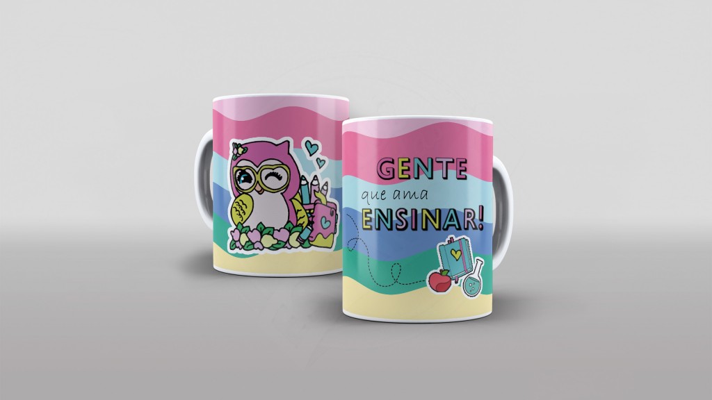 ARTE PARA CANECAS - CORUJA GENTE QUE AMA ENSINAR-2194