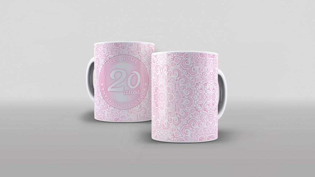 ARTE PARA CANECAS - BODAS DE PORCELANA ROSA 04-2278