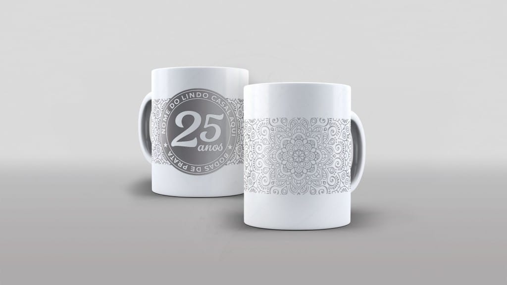 ARTE PARA CANECAS - BODAS DE PRATA 03-2289