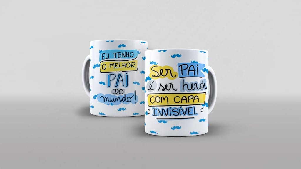 ARTE PARA CANECA EU TENHO O MELHOR PAI DO MUNDO - SER PAI É SER HERÓI COM CAPA INVISÍVEL-2543