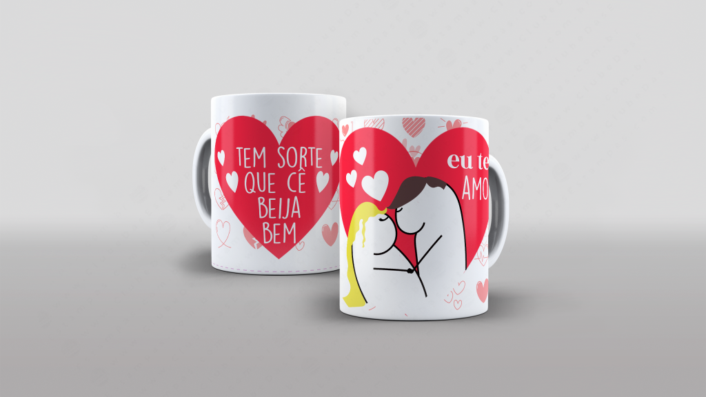 ARTE PARA CANECA - TEM SORTE QUE CÊ BEIJA BEM-2700
