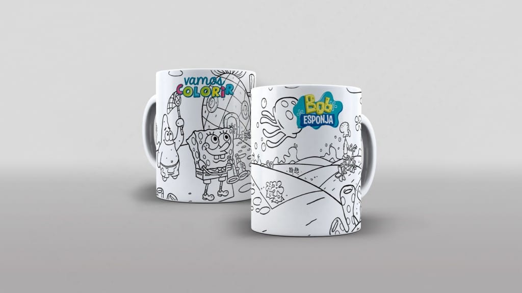 ARTE PARA CANECA - VAMOS COLORIR - BOB ESPONJA-2788
