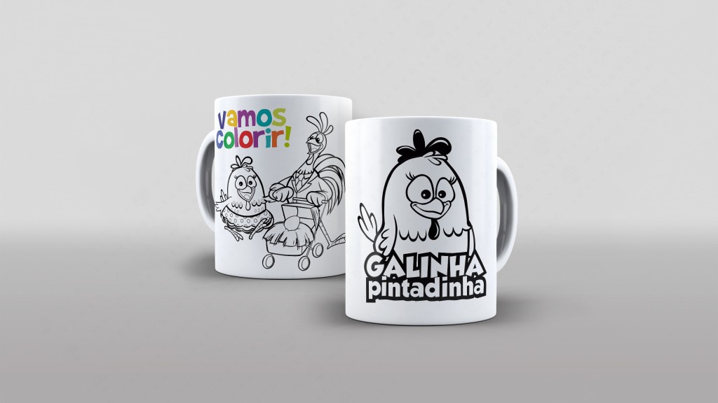 ARTE PARA CANECA - VAMOS COLORIR - GALINHA PINTADINHA-2797