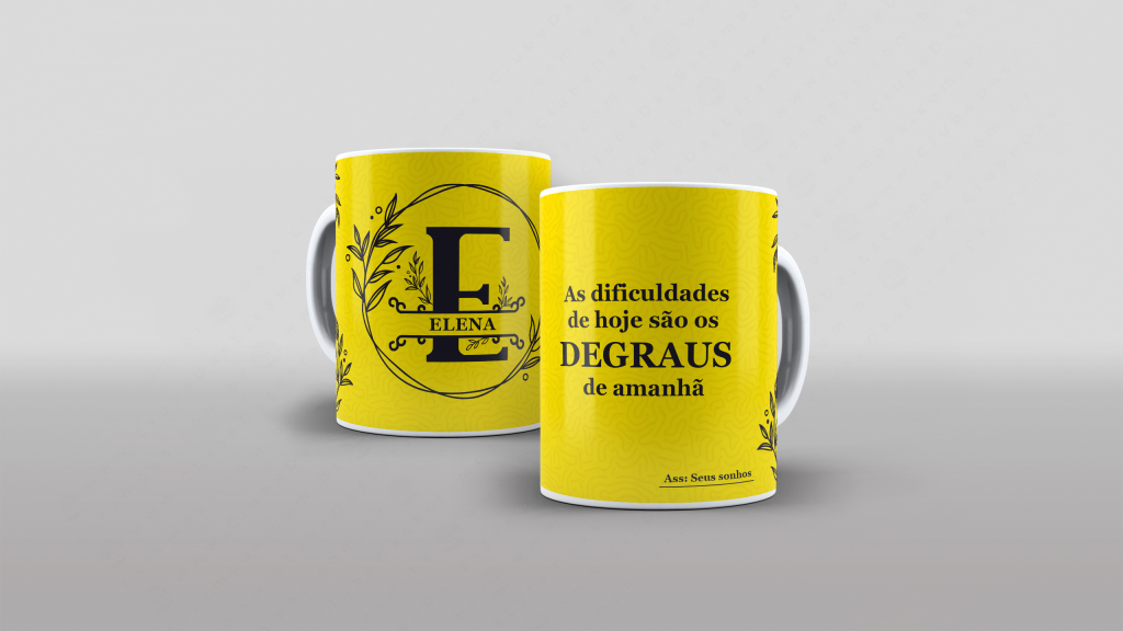 ARTE PARA CANECA COM NOME - AS DIFICULDADES DE HOJE SÃO...-3255