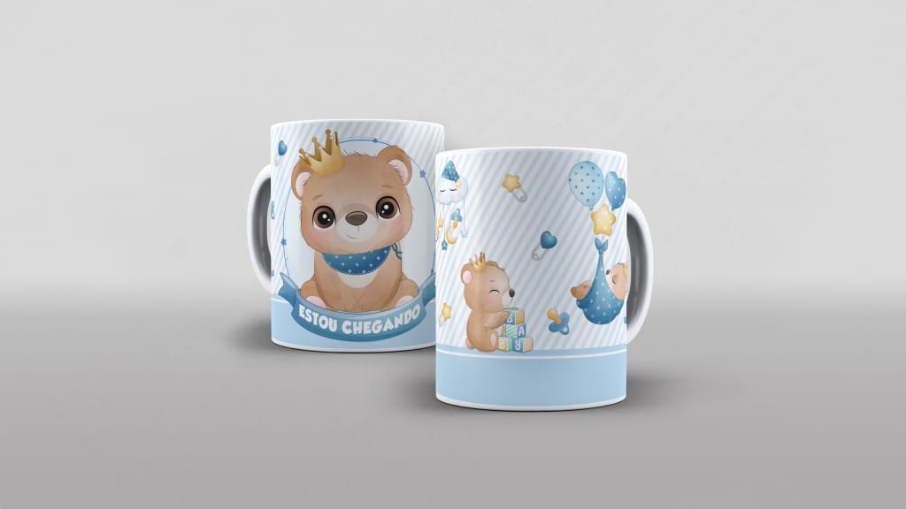 ARTE PARA CANECA - ESTOU CHEGANDO PRINCIPE URSO-3446