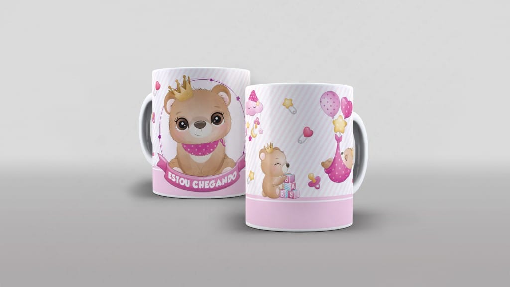 ARTE PARA CANECA - ESTOU CHEGANDO PRINCESA URSO-3447