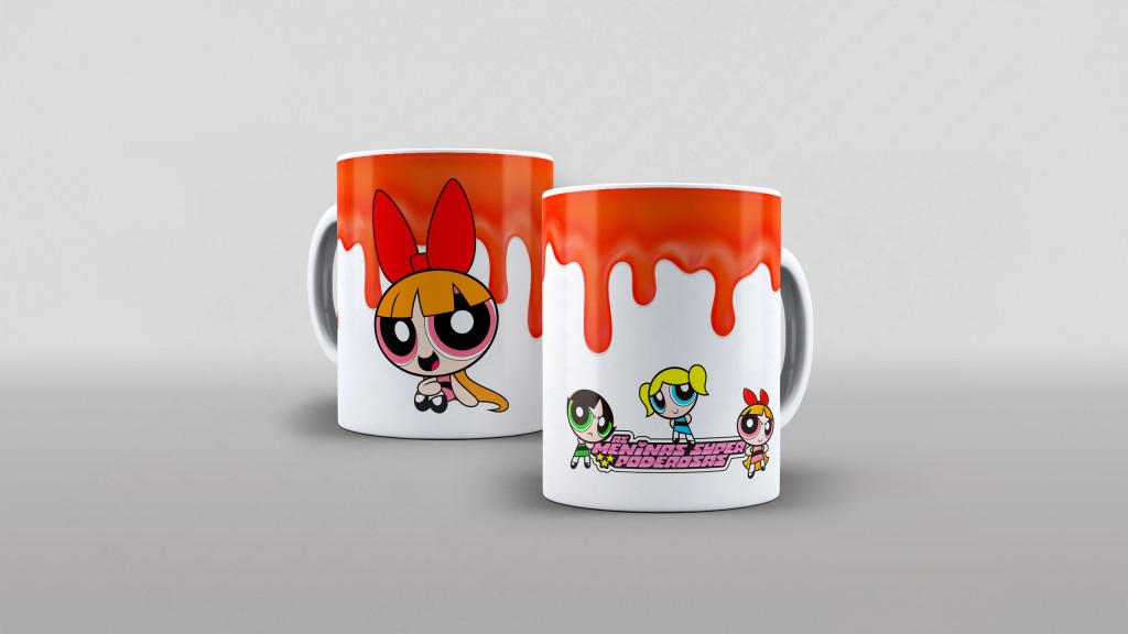 ARTE PARA CANECA FLORZINHA - MENINAS SUPER PODEROSAS-3531