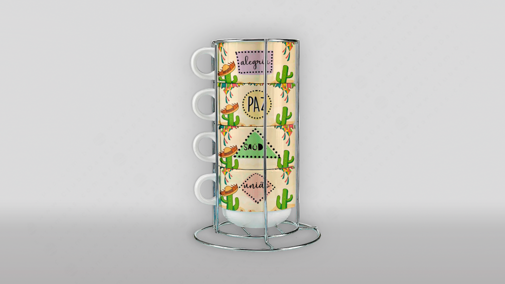 ARTE PARA TORRE DE CANECAS/XÍCARAS - VIVA SÃO JOÃO - ALEGRIA, PAZ, SAÚDE, UNIÃO...-3604