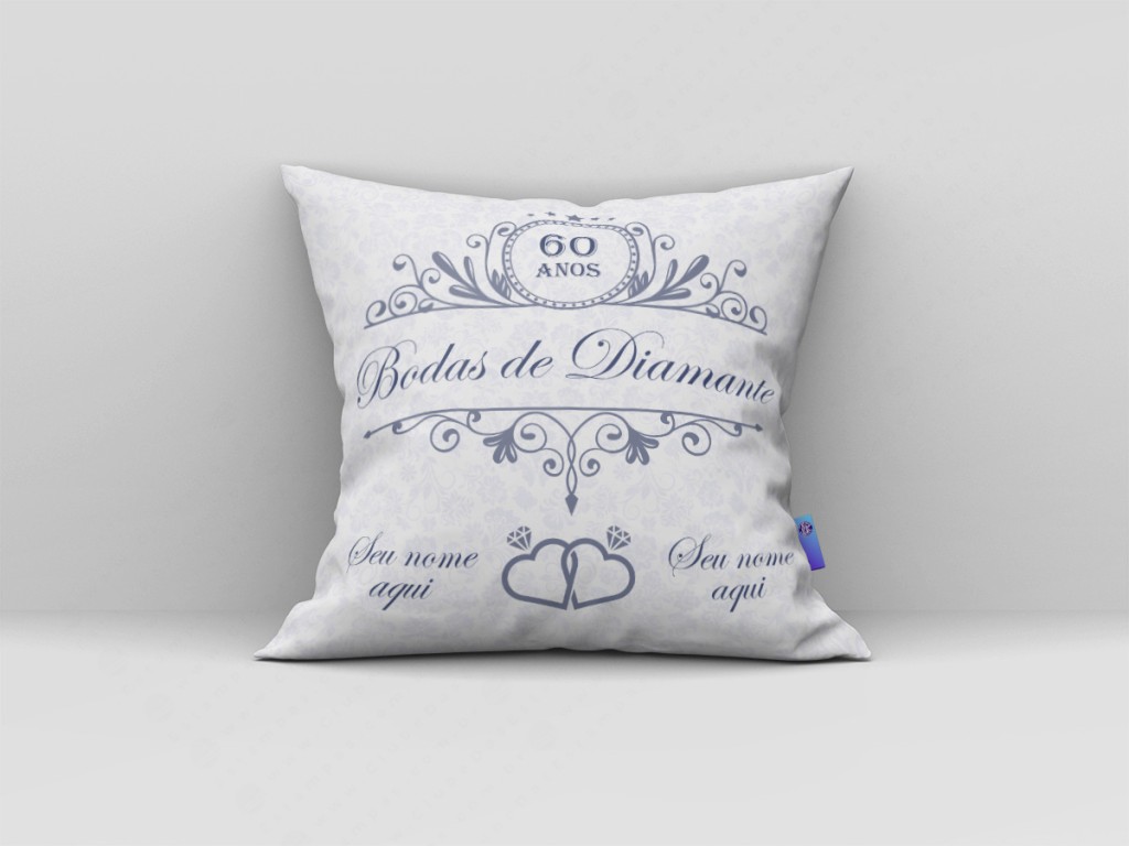ARTE PARA ALMOFADA - BODAS DE DIAMANTE - 60 ANOS-3632