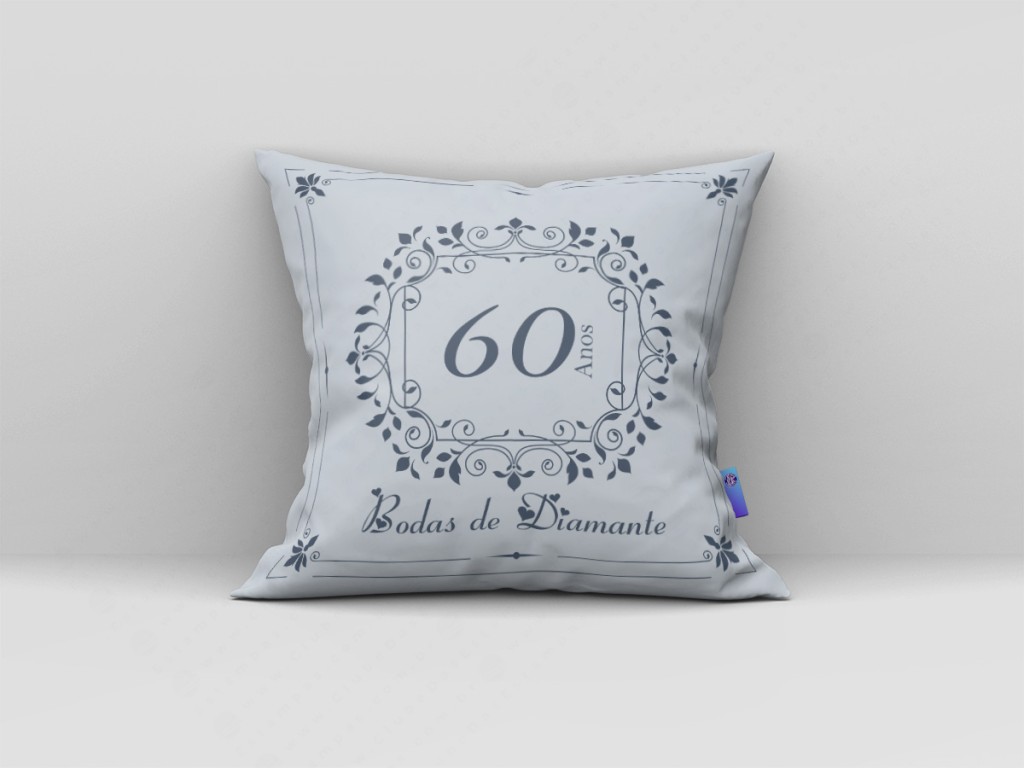ARTE PARA ALMOFADA - BODAS DE DIAMANTE - 60 ANOS-3633