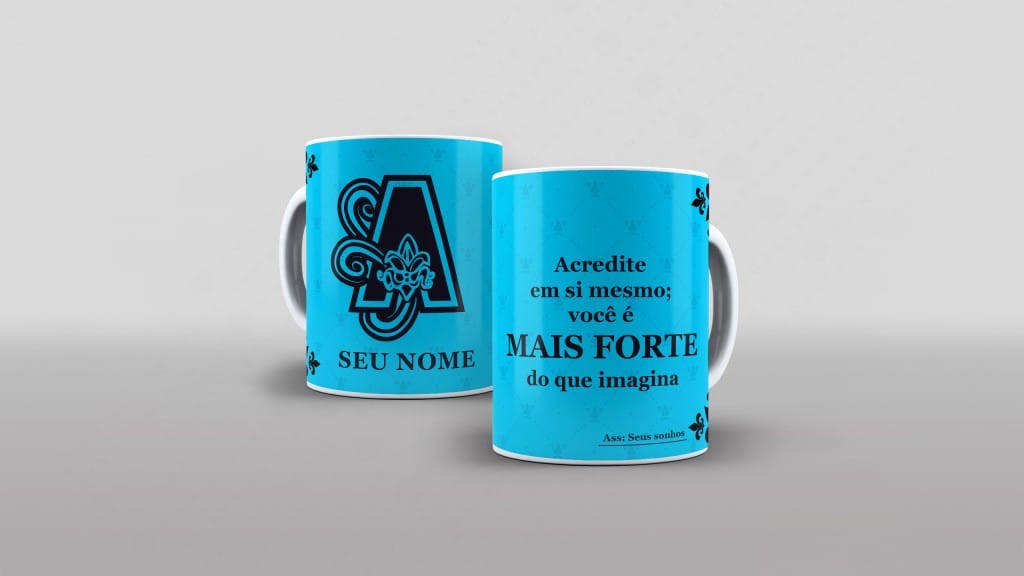 ARTE PARA CANECA - ALFABETO NOVEMBRO AZUL LETRA A-3686