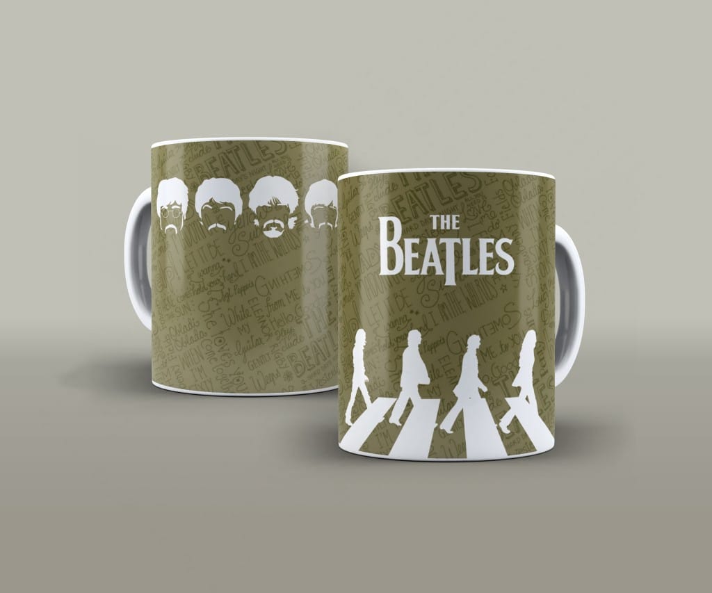 ARTE PARA CANECA THE BEATLES AMARELO-3727
