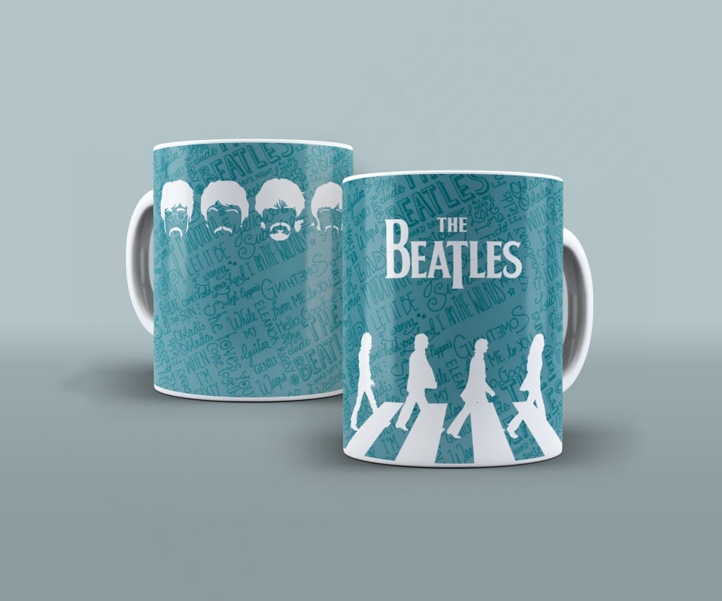 ARTE PARA CANECA THE BEATLES AZUL-3728