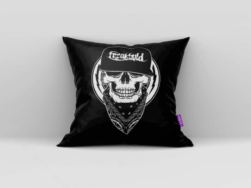ARTE PARA ALMOFADA - CAVEIRA FREAKBOLD-4003
