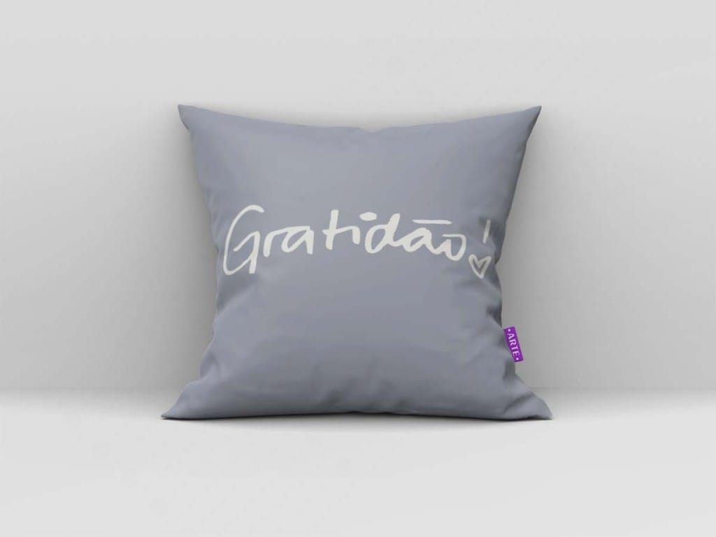 ARTE PARA ALMOFADA - KIT GRATIDÃO GEOMÉTRICAS CINZA-4100