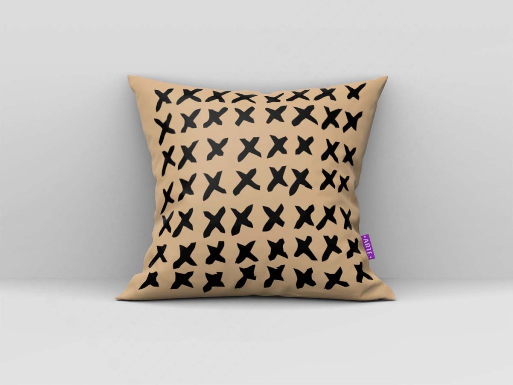 ARTE PARA ALMOFADA - KIT GEOMÉTRICAS PRETO E BEGE-4209