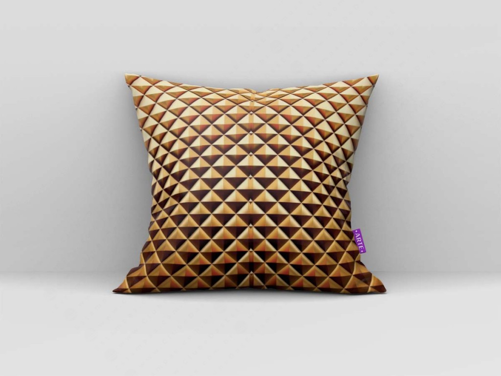 ARTE PARA ALMOFADA - KIT MODERNA 3D DOURADA-4235