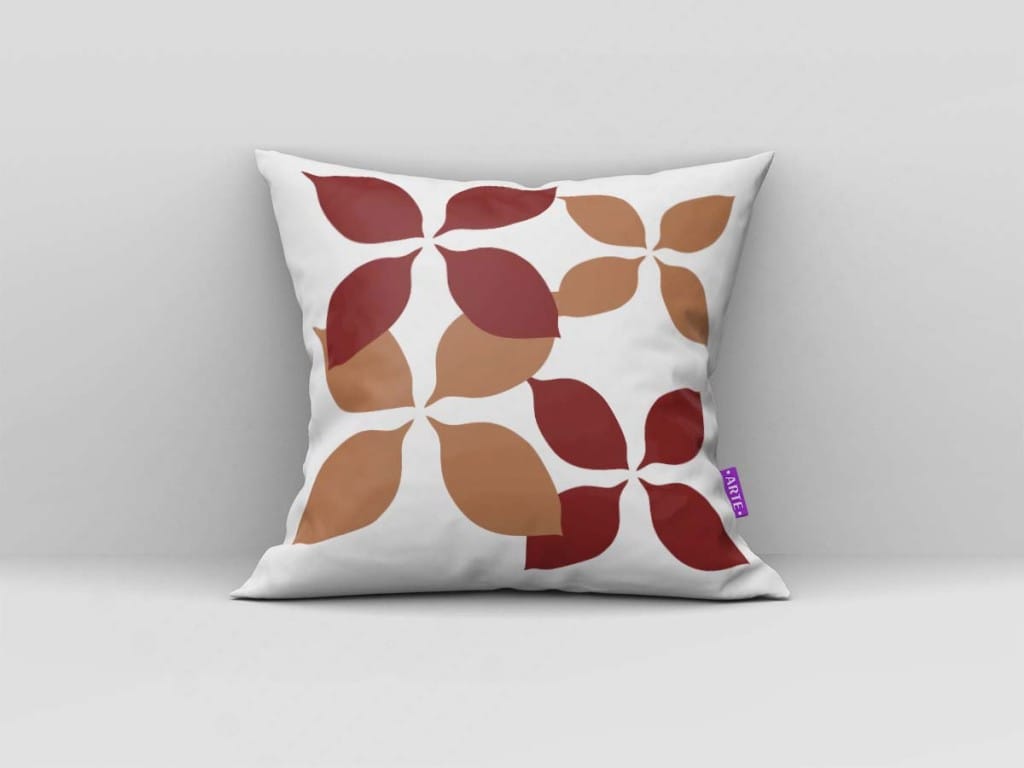 ARTE PARA ALMOFADA - KIT FLORES E GEOMÉTRICAS MARROM E BRANCO-4239